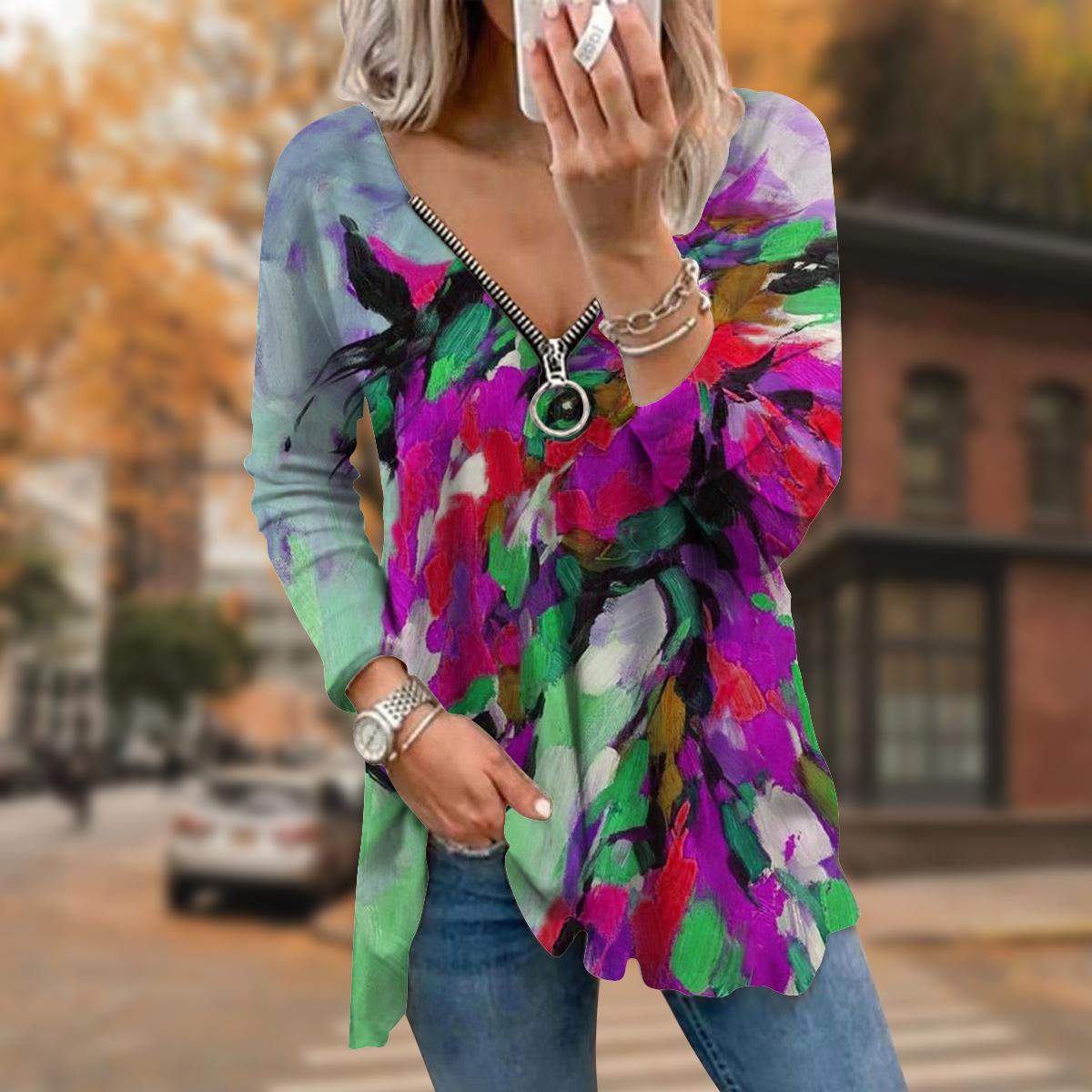 Женские футболки с длинным рукавом и принтом лошади на осень — фото 3