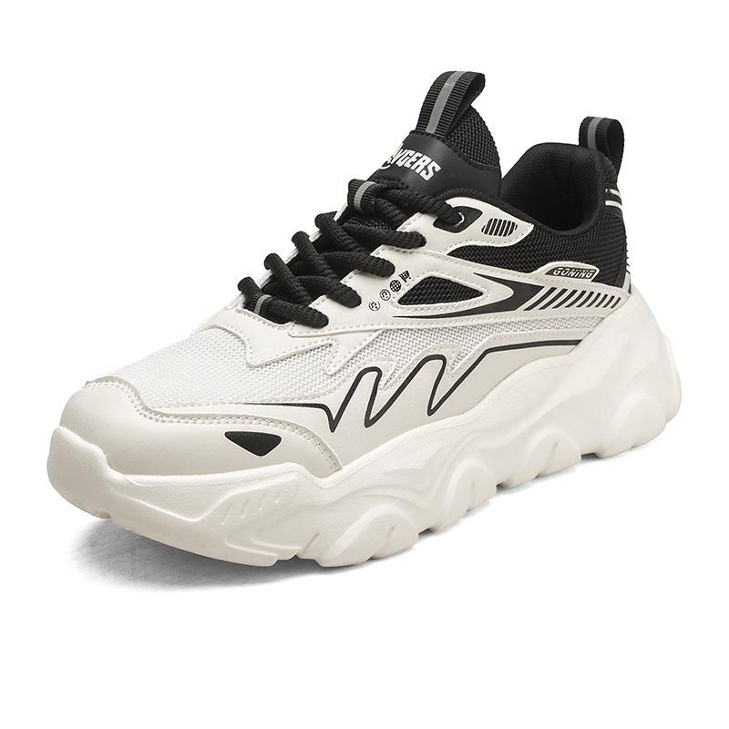 

Осенняя мужская обувь повседневная белая башня легкая с мягкой подошвой для бега нескользящая спортивная обувь молодежная на толстой подошве увеличивающая рост обувь для папы 44 бежевый