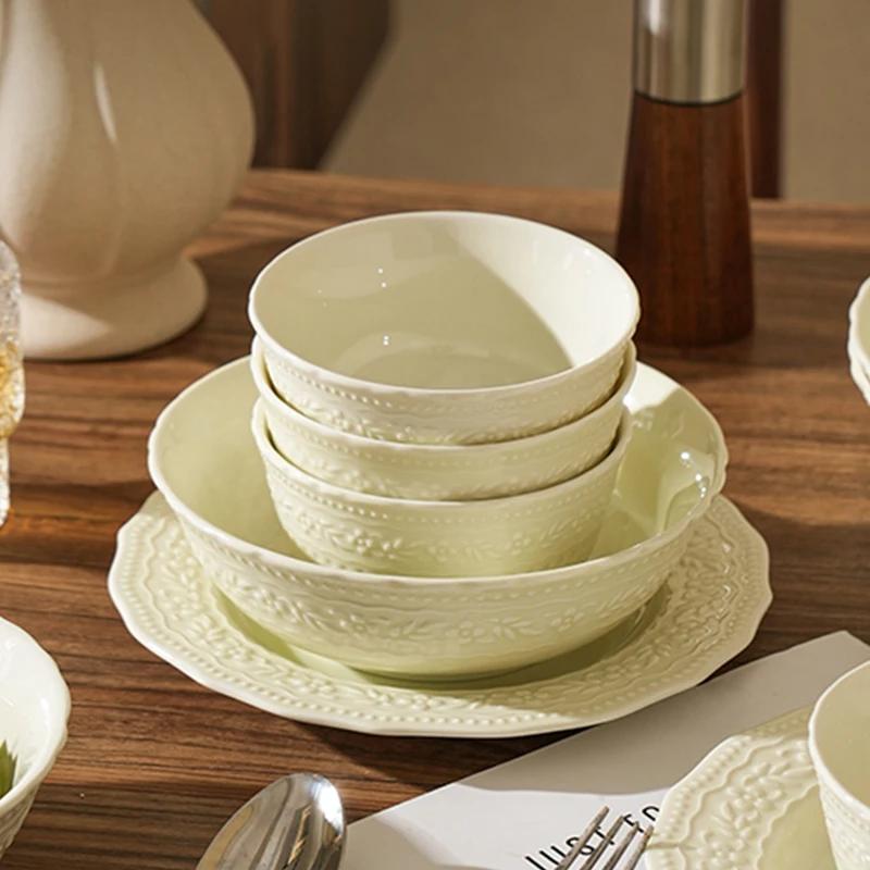 Vynikající romantický úlevový jídelní talíř Luxusní hotelová restaurace Talíře na špagety Lahodné pokrmy Rybí talíř Rýžové misky