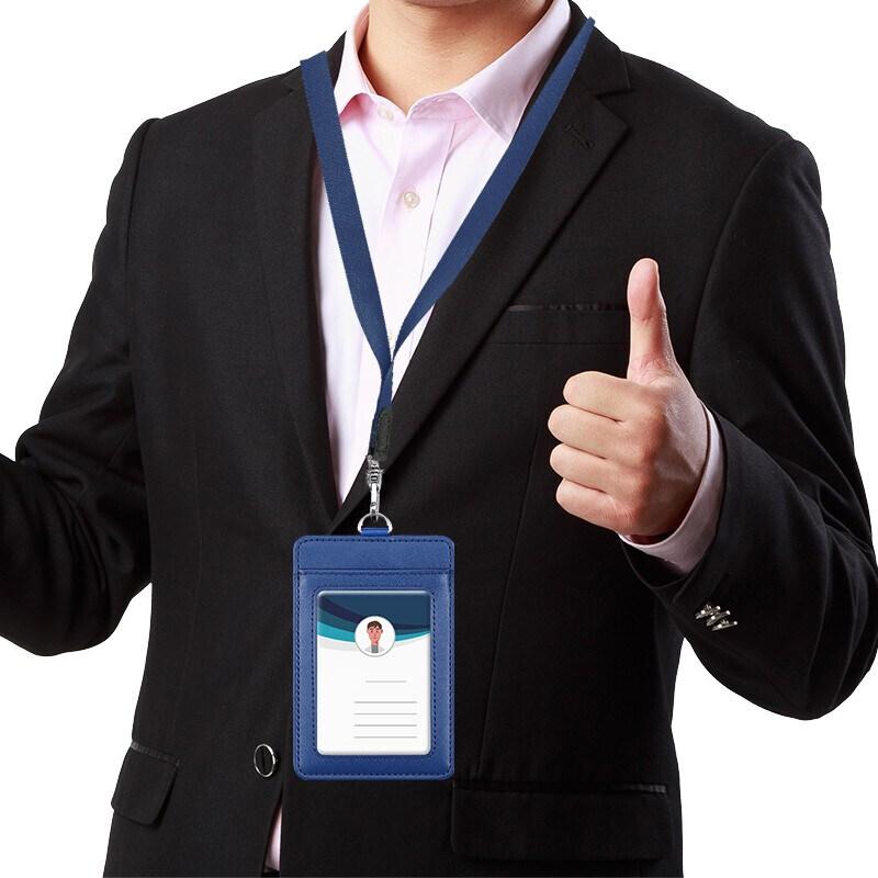 Formal Business 2 Card Slot ID Badge Holder with Lanyard Horizontal and Vertical Styles Suitable for Office and Professionals Cardholders