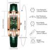 2PCS/Set Women's Watches Fashion Rectangle Leather Band Quartz Watch