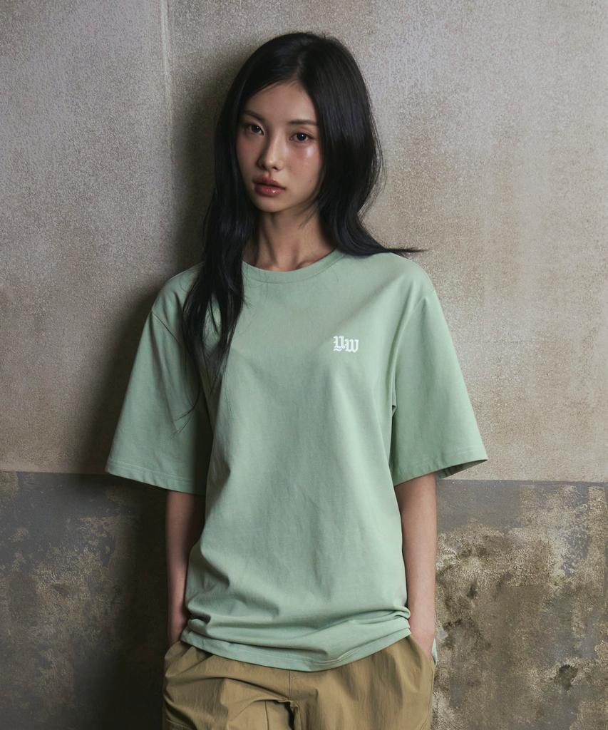 Ondaweibeu Trace Back Print T-Shirt (Light Green)