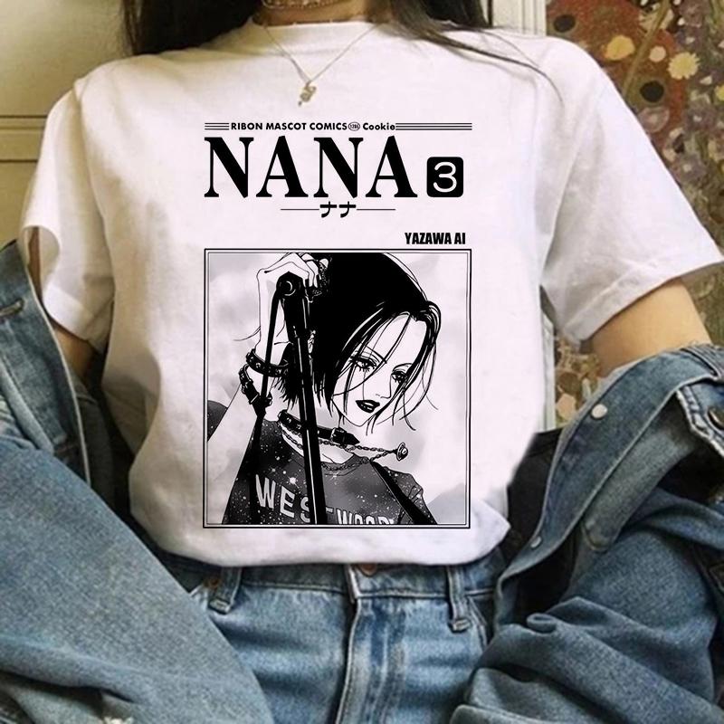 Anime Nana T Shirt for Women Japanese 2000s Style Y2k Tshirt Harajuku Fashion Casual Short Sleeve Top Kawaii Graphic T Shirts
