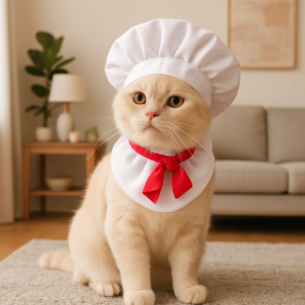 Pet Accessories Cute Pet Cooking King Hat Comfortable Stylish Cat Transformation Dress Adjustable Cat Cosplay Hat Costume Party