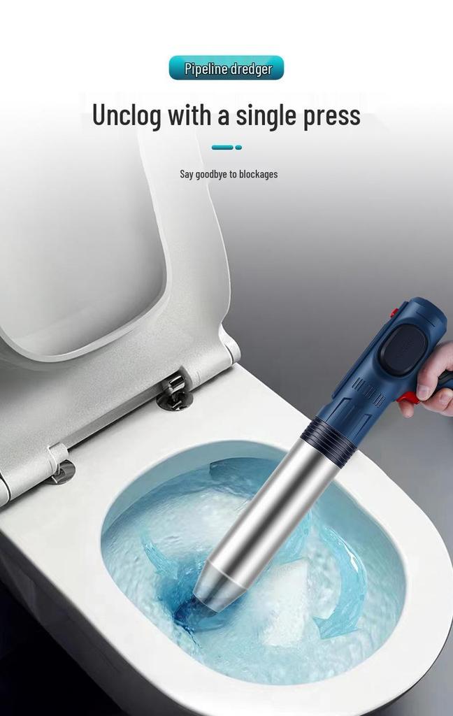 Stainless Steel High-Pressure Lithium Battery Toilet Unclogger