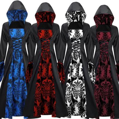Vintage European Court-Style Hooded Long Sleeve Halloween Dress