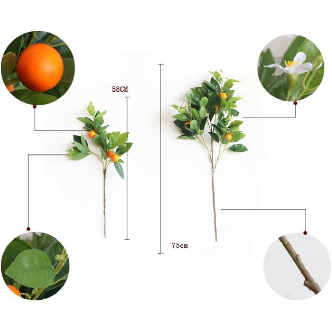 Artificial Fruits Decoration Office Decor Fake Plants Table Decor Nearly Real Plastic Fruit Branch for Desk Decoration Ornaments (Small Cumquat)