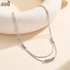 EFFIE QUEEN Stainless Steel 18k Gold Beads Ball Strand Chain Choker Necklace Banquet Jewelry for Women, Men Party Gift STCC04