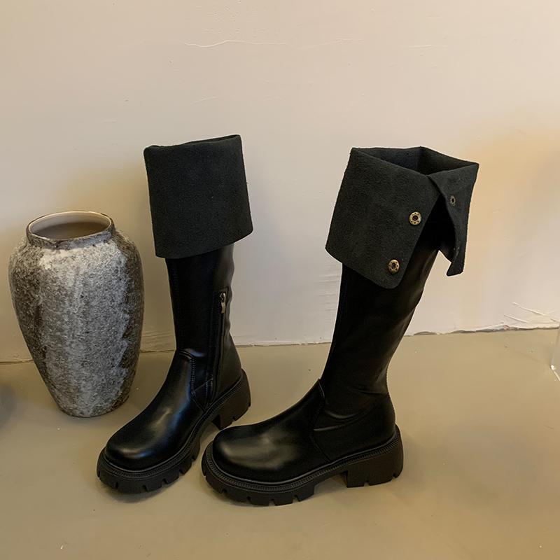 

Сапоги, женские брендовые новые женские сапоги до бедра на платформе, Сапоги выше колена на тонком массивном каблуке, женская обувь для вечеринок 39 чёрный
