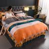 4pcs Bedding Set Fine Velvet Duvet Cover King Queen Size Thicken Quick Warm Coral Fleece Quilt Cover Bed Sheet Pillowcase