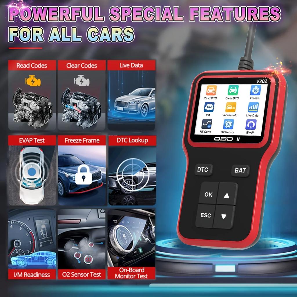 Plug & Play OBD2 Scanner, Portable USB-Powered Car Code Reader for All OBDII Cars, Easy DIY Diagnostics
