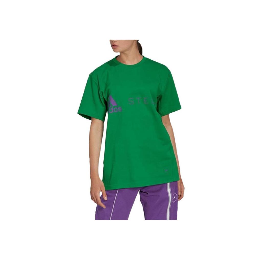 Adidas Letter Print Logo Sports Casual Pullover Short Sleeve T-Shirt Women T-Shirt Green HI6111