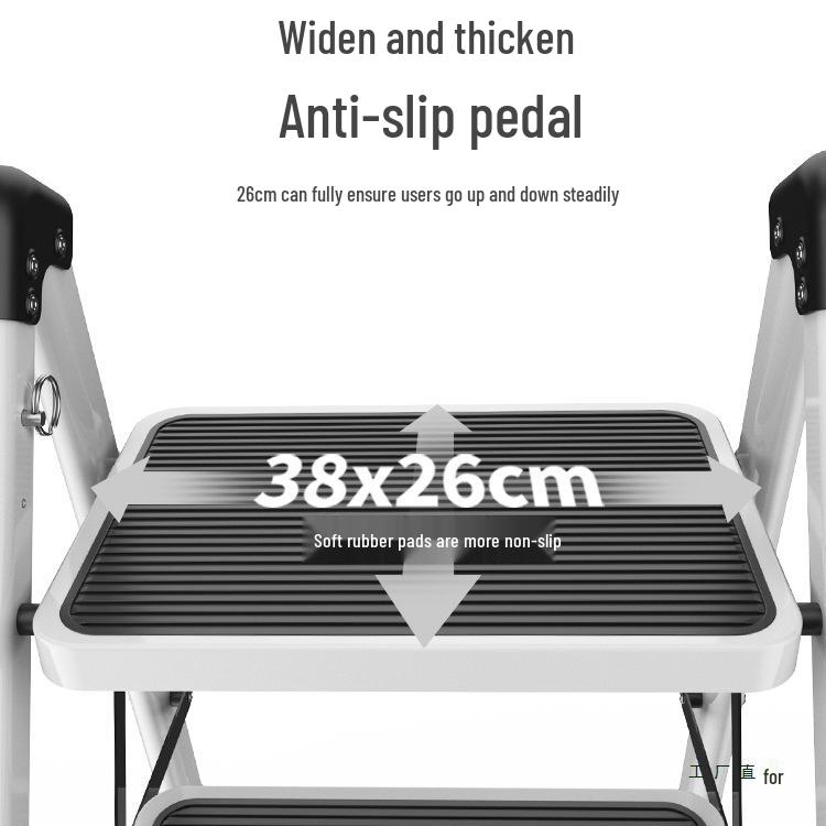 Multi-Functional Telescopic A-Frame Ladder: Indoor Folding Ladder with 3-4 Steps, Thickened for Stability.