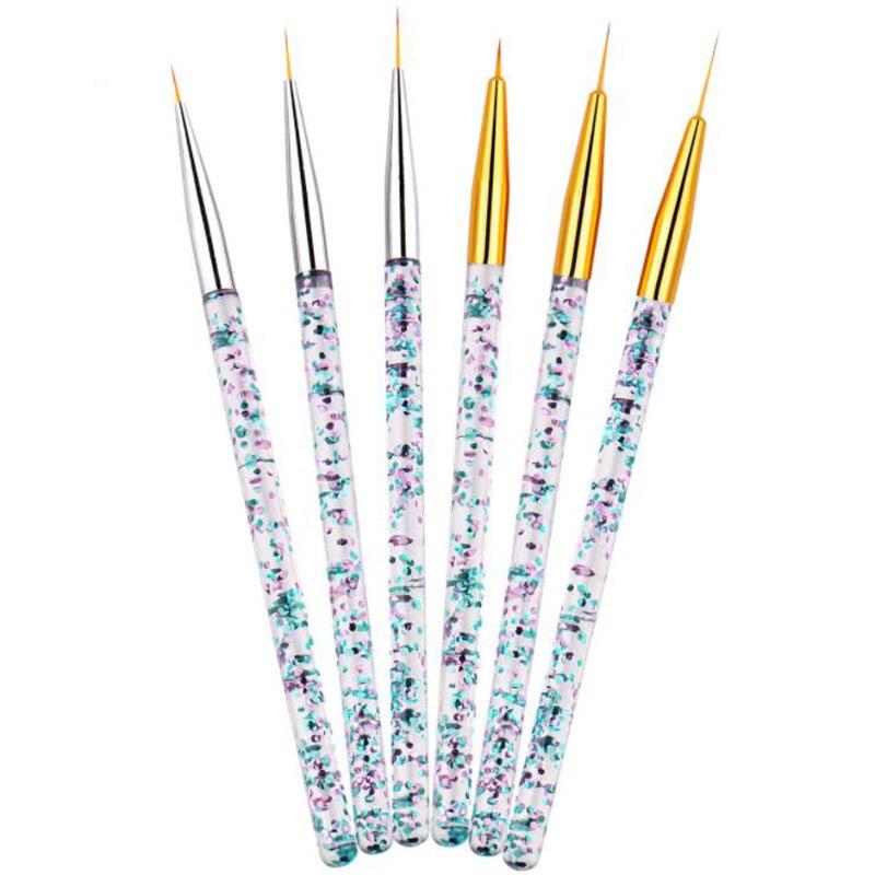 3 buc./set Nail Art Line Painting Pen Slim 3D Tips Set de perii cu gel UV acrilic pentru manichiura