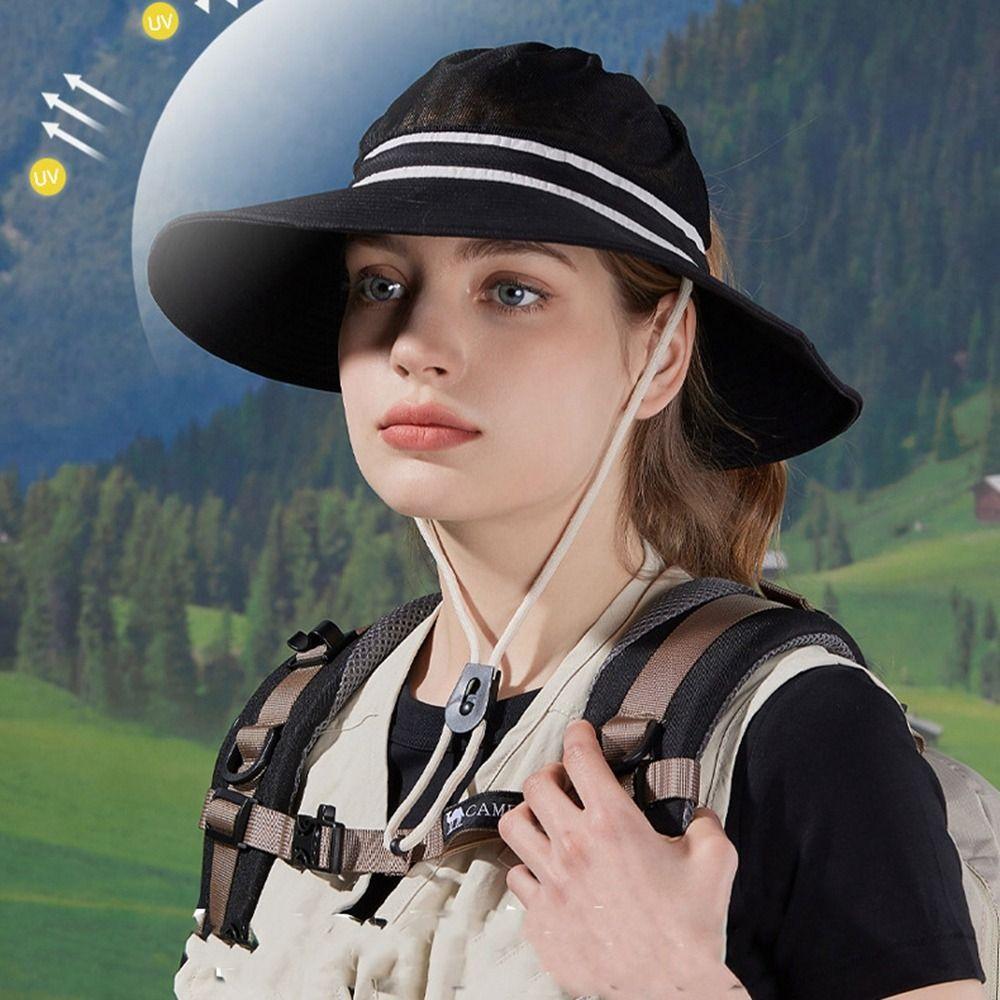 Empty Top Fishing Hat Mesh Outdoor Sun Hat Fashion Foldable Bucket Hat  Beach