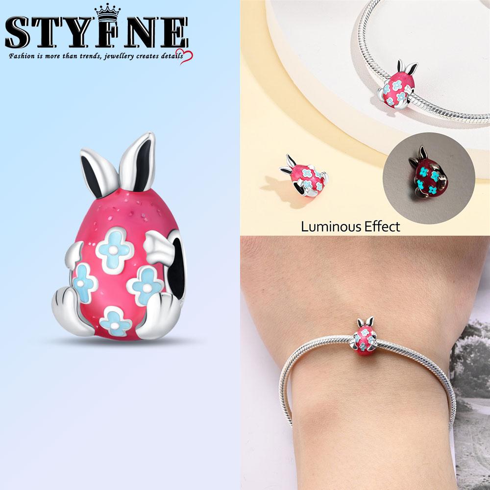 Copper Blue Star Easter Colorful Egg Charms Beads Fit Original Bracelets For Women Jewelry Party Diy Fine Gifts Accessories