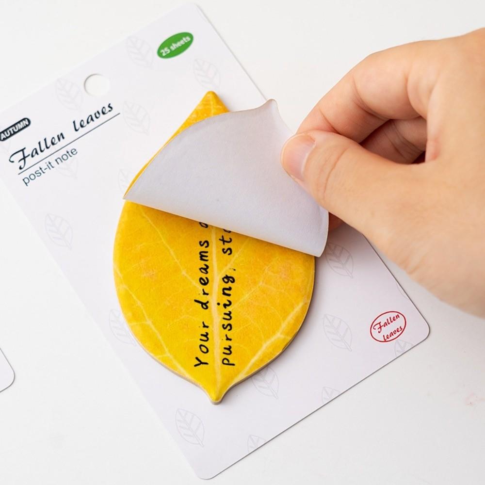 New DIY Leaf Sticky Notes Self-Adhesive 25 Sheets/Book Leaf Paper Pad Plant Leaf Stickers