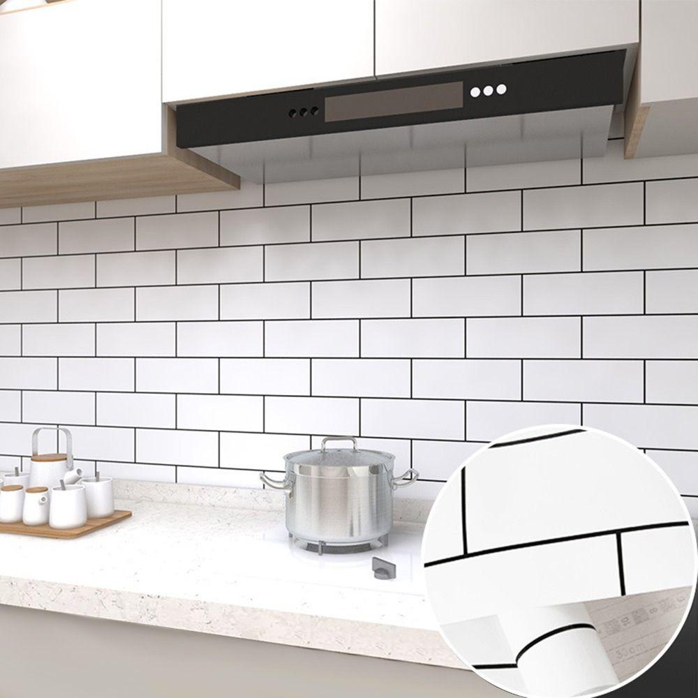 

Водонепроницаемые самоклеящиеся плитки настенные наклейки влагостойкие настенные наклейки обои Black White Bricks