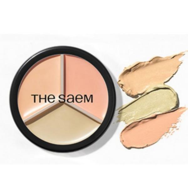 The Saem Cover Perfection Triple Pot Concealer – Multi-Correcting Concealer Palette (6 Shades)