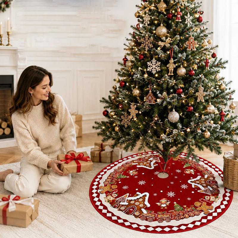 New Christmas Tree Skirt Creative and Exquisitely Printed Tree Skirt for The Base of Your Christmas Tree Christmas Decoration