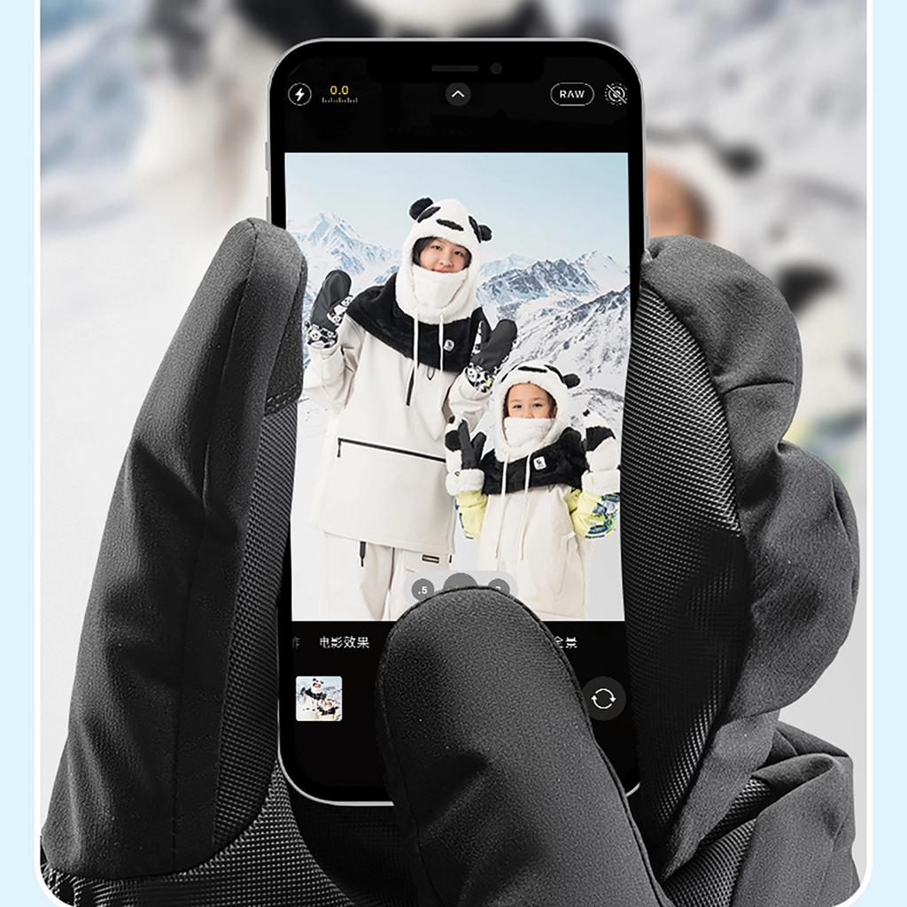Fingerless Full Length Ski Gloves Size M Waterproof - Black