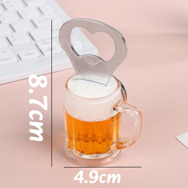 1-5PC Creative Beer Glass Shaped Soda Bottle Opener Magnetic Hanging Bottle Opener Fridge Magnets Funny Gift Home Kitchen Gadget