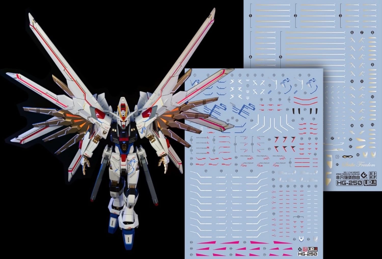 

HG RG EG MG MGSD PG RE HiRM Робот MS Водные переводные наклейки флуоресцентные 1 наклейка для HG Mighty Strike Freedom Флуоресцентная!! Детализация (1 + позолоченный