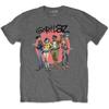 Gorillaz Group Circle Rise T-Shirt Grey New Unisex T-Shirt