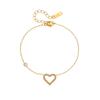 316L Stainless Steel White Zircon Love Heart Charm Adjustable Bracelet For Women Girl Fashion New Jewelry Gift Party Holiday