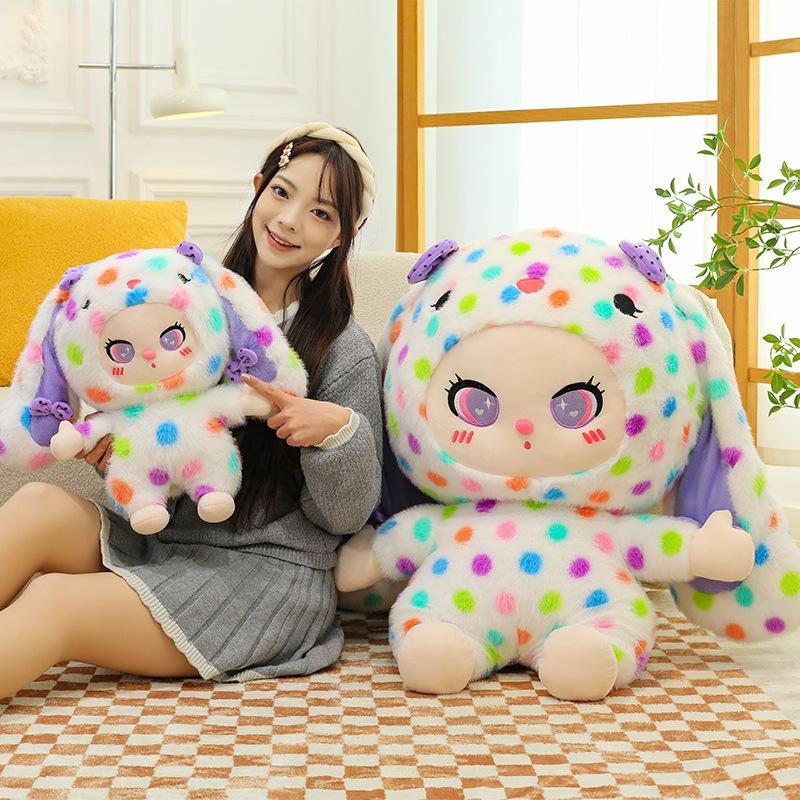 Baby dreijährige gepunktete Puppe Plüschtier Puppe großes Wurfkissen Kaninchen Mädchen Geschenk Puppe