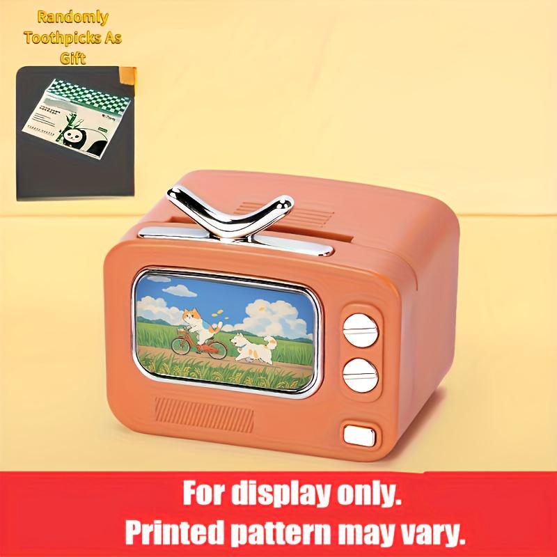 

[1 шт. Ретро Подставка для зубочисток] 1 шт. Ретро Дизайн ТВ Подставка для зубочисток | Разноцветный Автоматический Выдвижной Диспенсер, Пластик, Идеально для Спальни, Кухни и Столовой Red