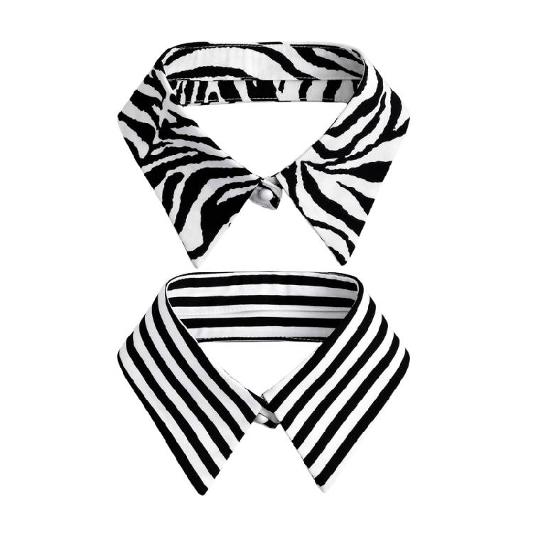 Modern Black White Striped Faux Collar Insert Detachable Collar False Lapel Blouse Collar False Collar Fashion Statement
