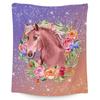 Girls Horse Blanket Beautiful Animal Horse with Wreath Throw Blanket, Ultra Soft Warm Sofa Bedding Living Room Flannel Blankets