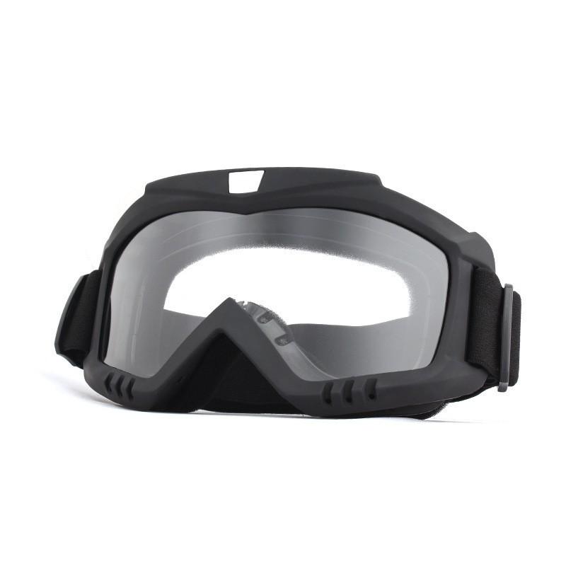 Full-Frame Cycling Protective Goggles Windproof Outdoor Riding Safety Eyewear Skiing Snowboarding ATV Off-Road Use 655 Frame Black Transparent Lens