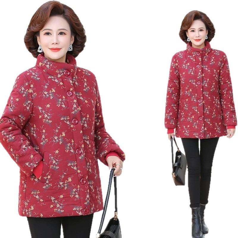 New cotton-padded jacket winter floral thickened velvet cotton-padded jacket warm cotton-padded jacket