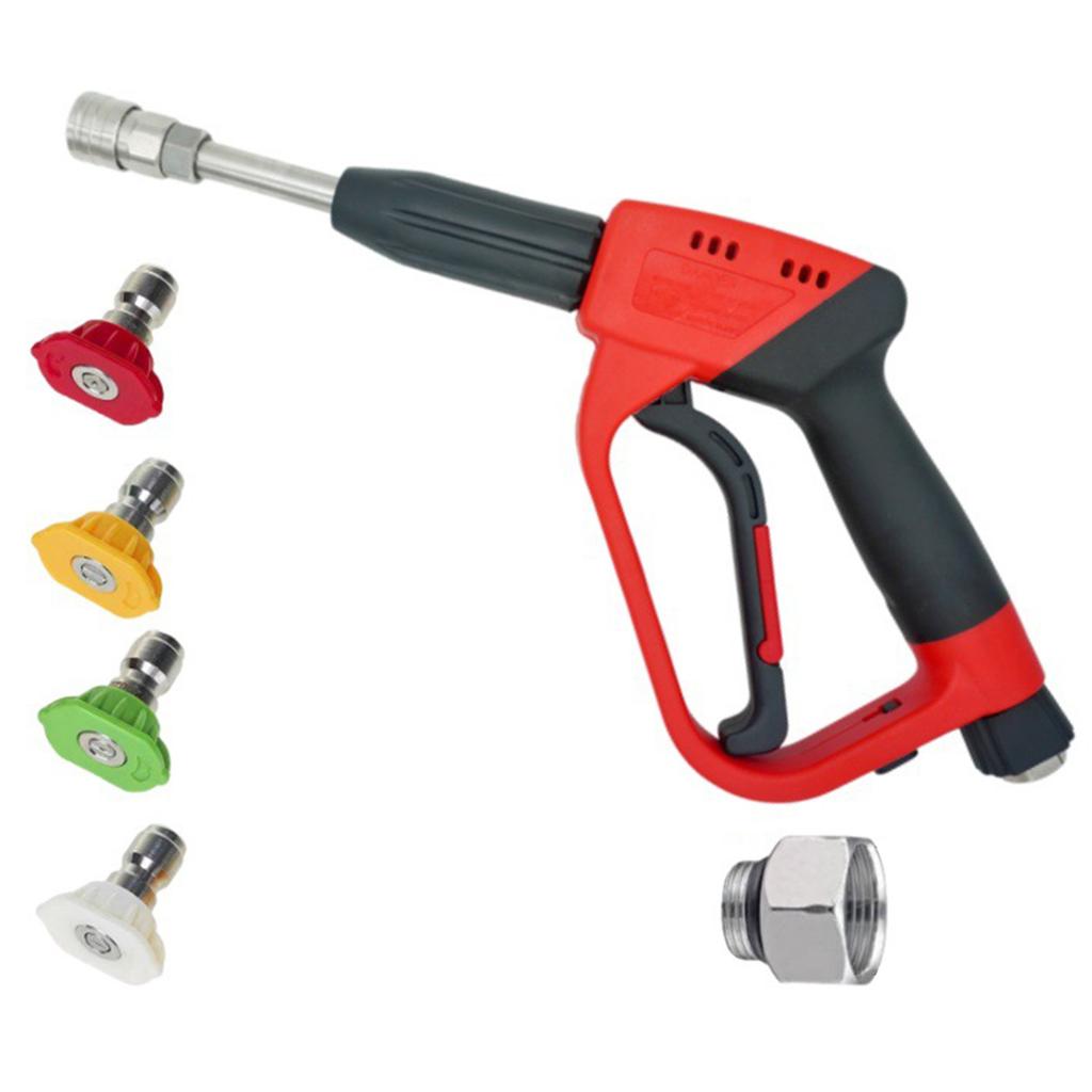Garden Hose Nozzle Sprayers with Foam Cannon High Pressure Water Hose Nozzle with 4 Spray Nozzles Tips for Washing