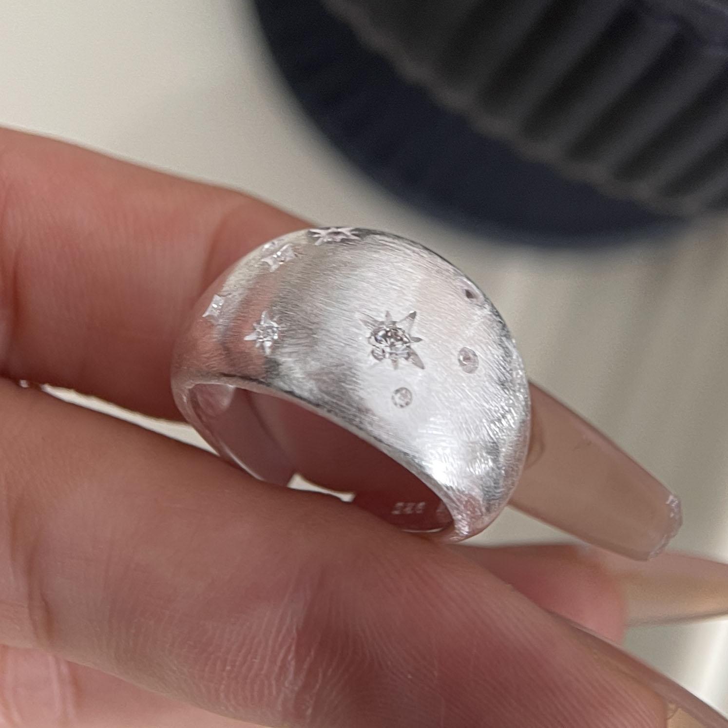 

925 Sterling Silver Rings for Women Couple Minimalist Star Zircon Ring Fine CZ Jewelry Birthday Gift Prevent Allergy resizable