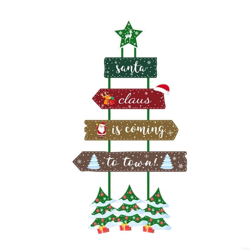 Reusable Holiday Door Hanger Santa Design Christmas Celebration Paper Decors