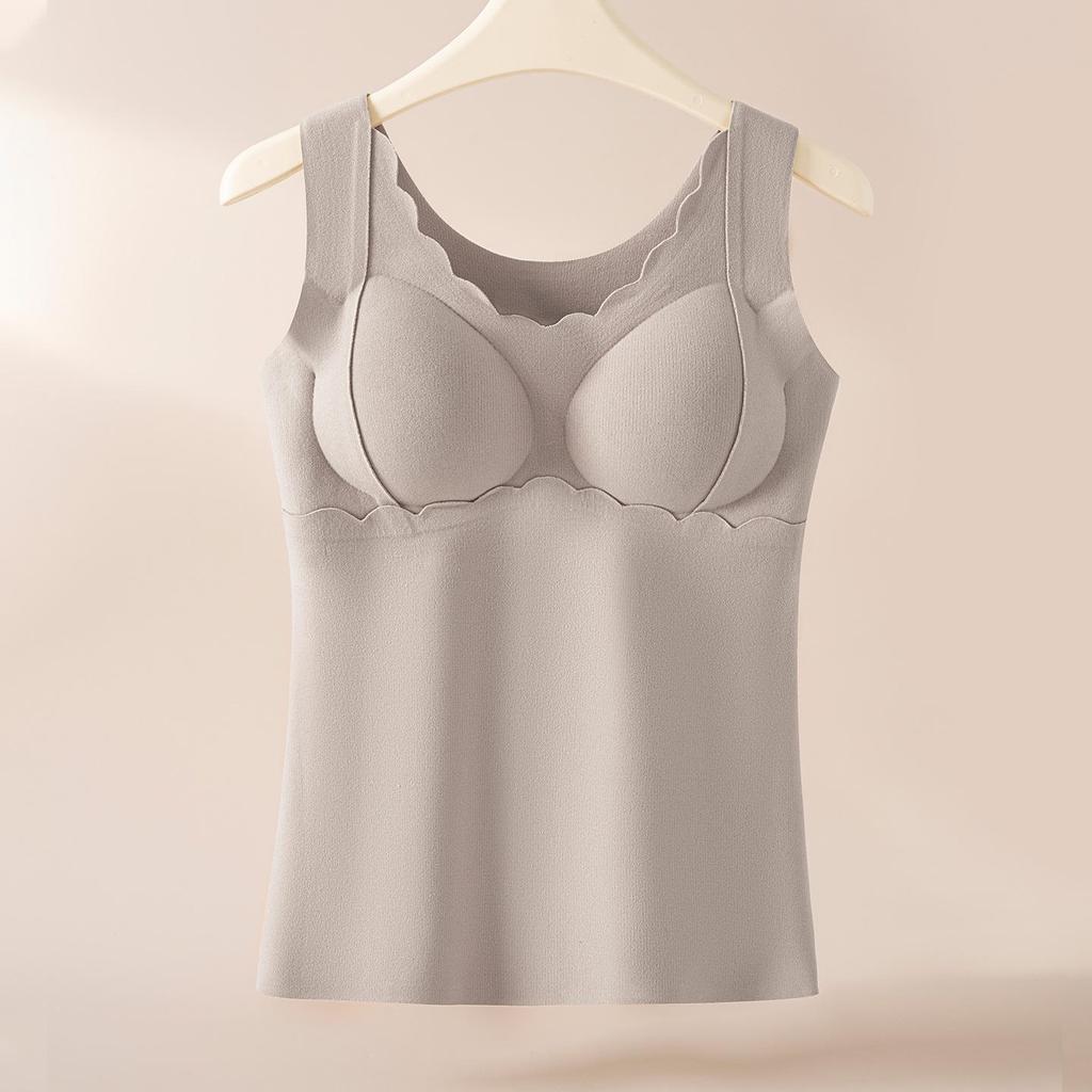 Women's Autumn/Winter Anti-Gravity Lifting Chest Pad Base Layer Warm Velvet Underwear Vest