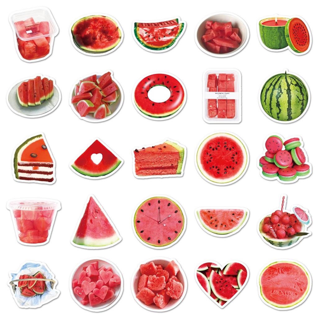 50pcs Watermelon Graffiti Stickers: Fresh, Creative, Waterproof Decor for Phone and Tablet Cases