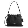 Faye 22 Logo Letter Logo Magnetic Buckle Closure Cow Leather Cloud Bag Hand Shoulder Bag Small Size Women's Black