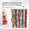 Green Leaves Included Artificial Rose Vine 2.4m Length Rose Flower Vine  Party Decoration