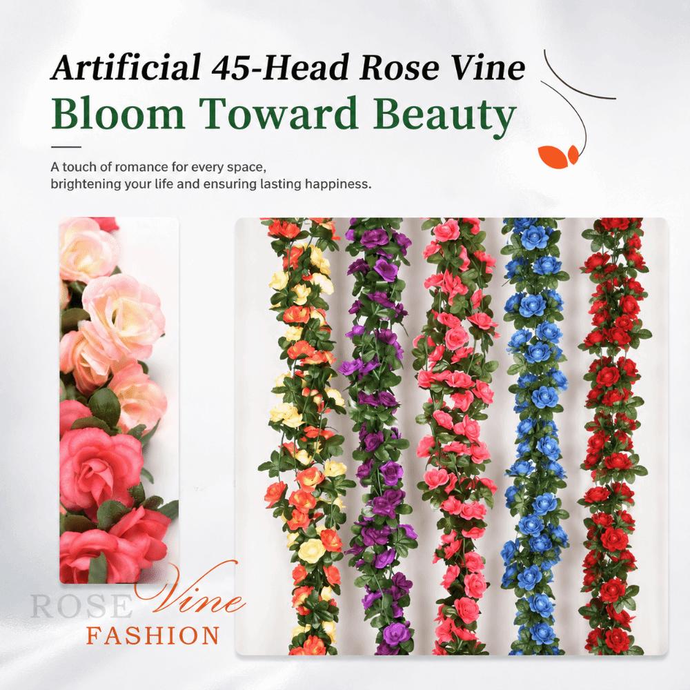 Green Leaves Included Artificial Rose Vine 2.4m Length Rose Flower Vine Party Decoration