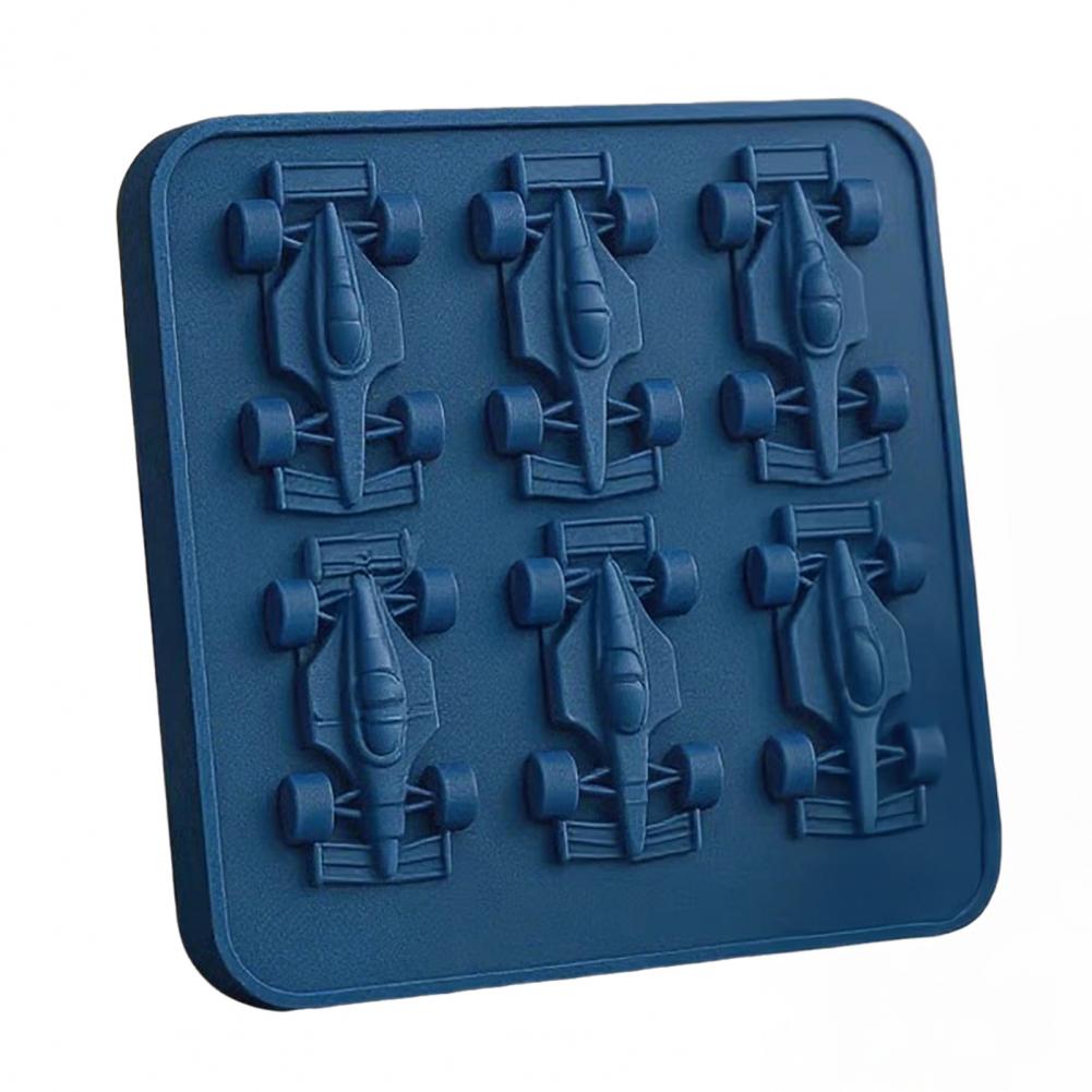 

6 Grids Racing Car Ice Mold Silicone Ice Tray For Whiskey Cocktails Juice BPA-Free Freezer Safe Kitchen Family Gathering Party синій