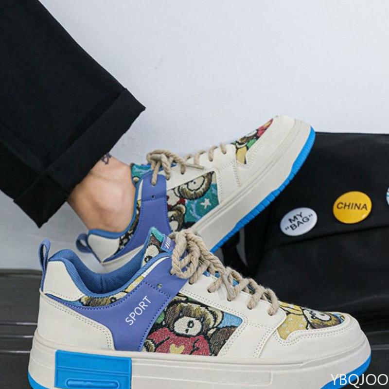 Small niche men's shoes spring summer new breathable board shoes casual versatile thick sole anti slip sports trendy shoes