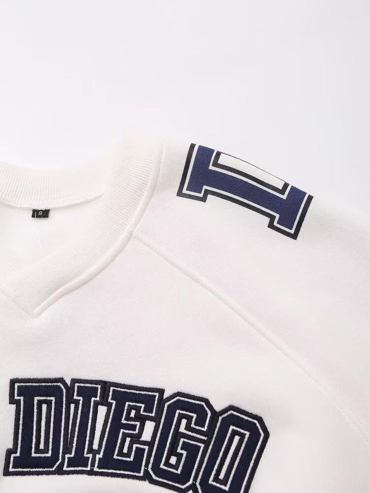 2024 Autumn Women's College Style European & American Fashion Sweatshirt and Casual Pants Set