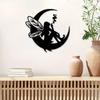 1pc Black Metal Fairy Wall Decor - Moon Phase Wall Art, Indoor/Outdoor Home Decor & Fairy Room Gift
