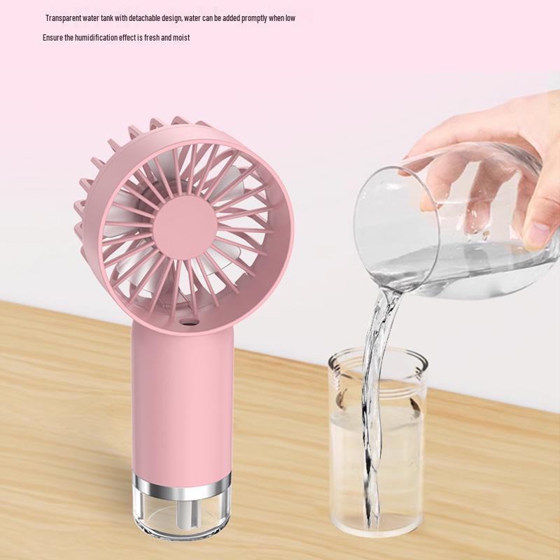 USB Rechargeable Handheld Mini Spray Fan for Dorms and Desktops