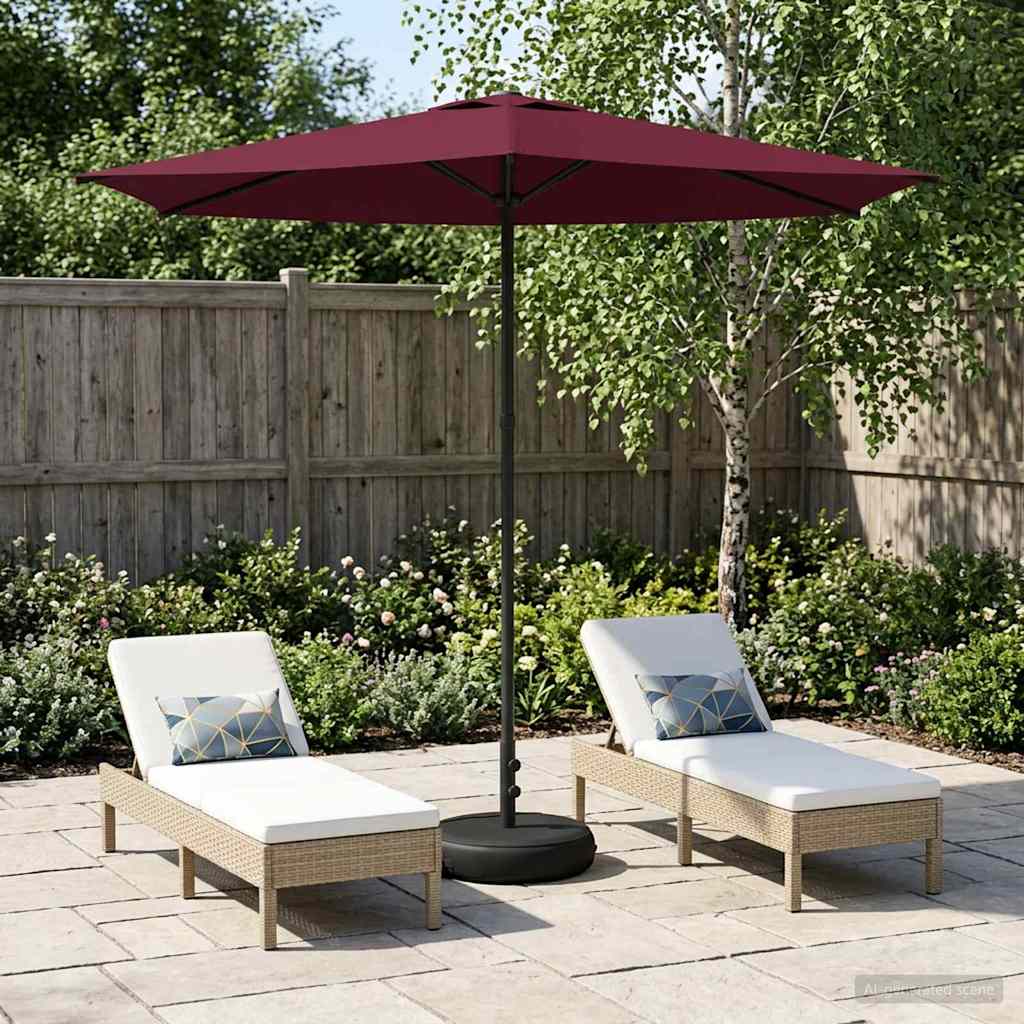 Garden Umbrella with Base 270 X 270 Cm Polyester Rectangular