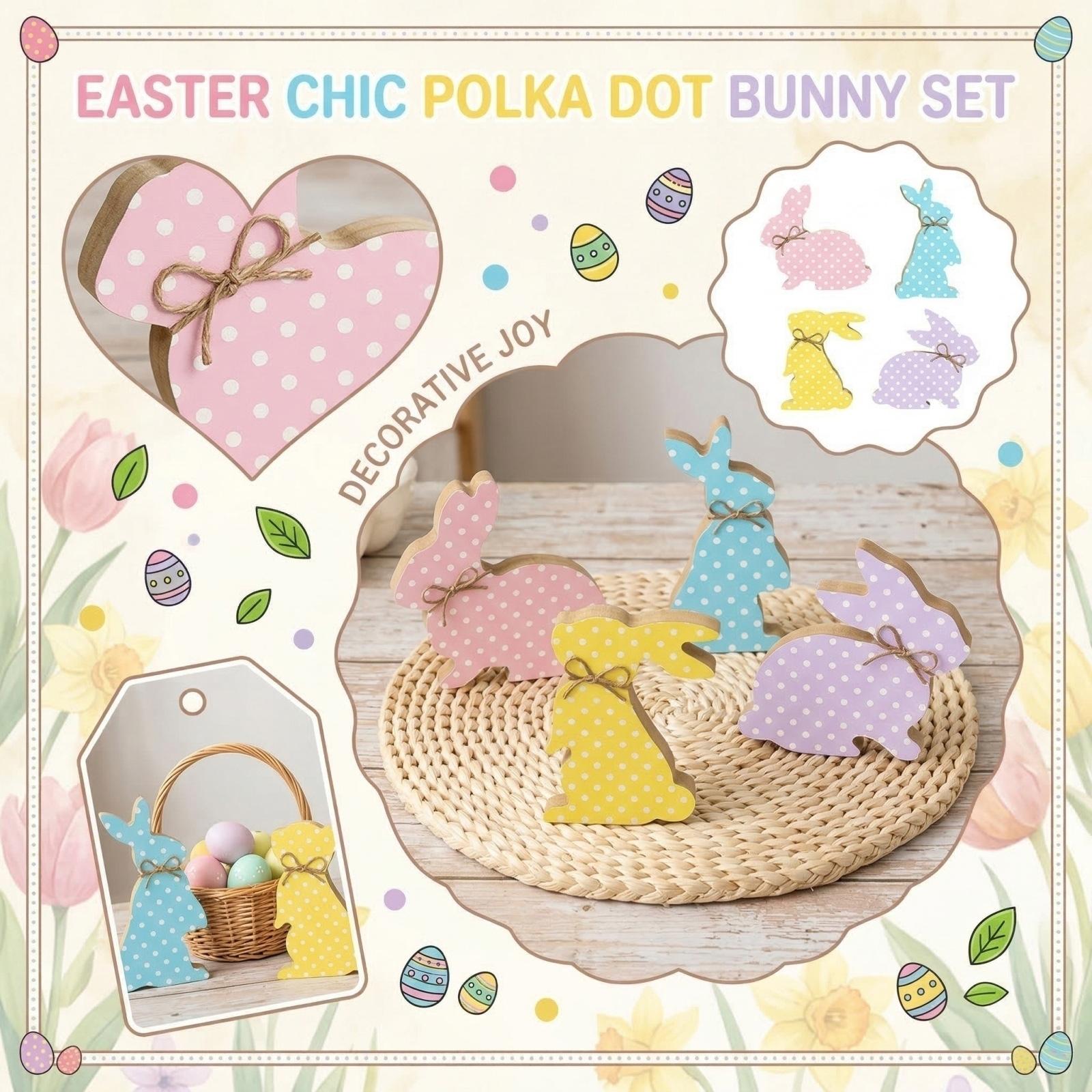 

Cross Border Easter Polka Dot Wooden Ornament Available In Blue, Yellow, Purple, And Multiple Colors For Holiday Home Decoration Crafts One Size